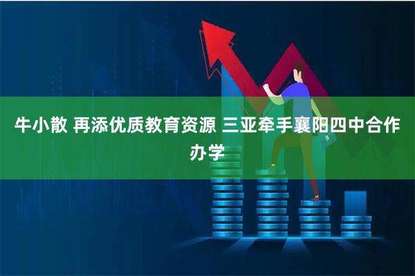 牛小散 再添优质教育资源 三亚牵手襄阳四中合作办学