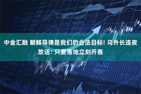 中金汇融 朝鲜导弹是我们的合法目标! 乌外长连夜放话: 只要落地立刻开轰